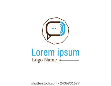 Flat design communication logo template,Communication logo design ,Flat design logo