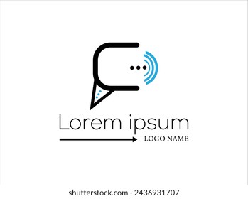 Flat design communication logo template,Communication logo design ,Flat design logo