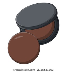 Design liso Compact Brown Powder Maquiagem Ilustração de beleza cosmética