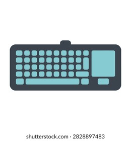 Flat design computer keyboard with touchpad icon, technology symbol, modern style