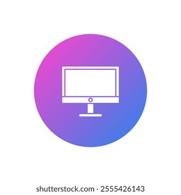 flat design computer monitor vector icon