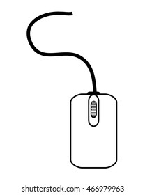 flat design computer mouse icon vector illustration