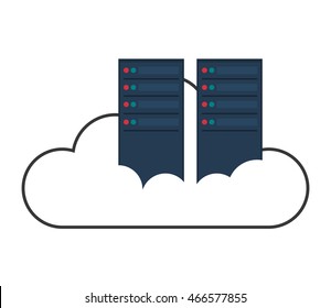 flat design computer server icon vector illustration