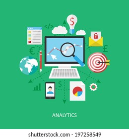 Flat design concept: Analytics.