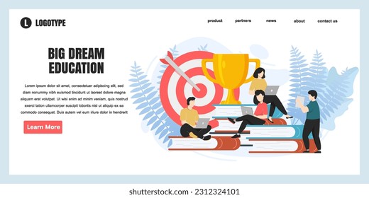 flat design concept big dream education for website and landing page template. perfect for web page design, banner, mobile app, Vector illustration