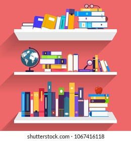 Flat design concept books. Education and learning with a books. Vector illustrate.