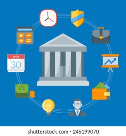 Flat design concept for business and banking. Vector illustration for web banners and promotional materials