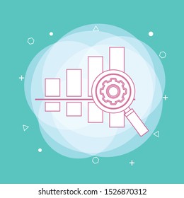 Flat design concept of business big data analysis, global analytics, financial research report. Concept of line icon