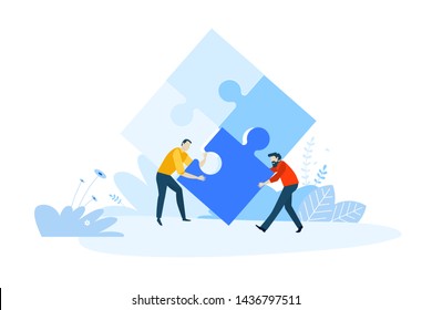 Flat design concept of business solution, opportunities. Vector illustration for website banner, marketing material, business presentation, online advertising.