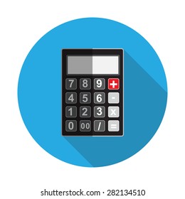 Flat Design Concept Calculator  Vector Illustration With Long Shadow EPS10