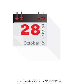 Flat Design Concept Calendar October 2015 Vector Illustration