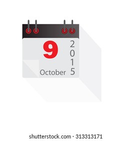 Flat Design Concept Calendar October 2015 Vector Illustration