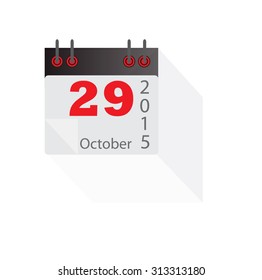 Flat Design Concept Calendar October 2015 Vector Illustration