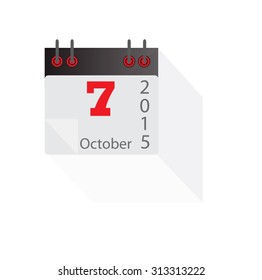 Flat Design Concept Calendar October 2015 Vector Illustration