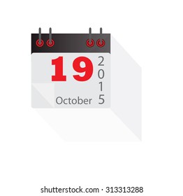 Flat Design Concept Calendar October 2015 Vector Illustration