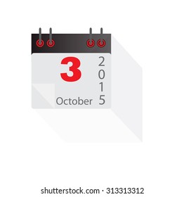 Flat Design Concept Calendar October 2015 Vector Illustration