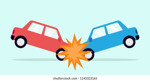 Flat design concept for car accident