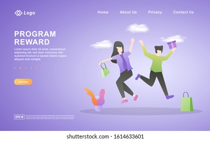 Flat design concept of Cash Back. People get prizes from online shop transactions, cash back programs for loyal customers. Can use  for web landing page, marketing material, mobile app, web banner.