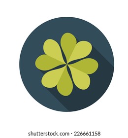 Flat Design Concept Clover Vector Illustration With Long Shadow. EPS10