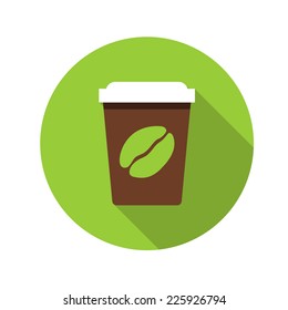 Flat Design Concept Coffee Vector Illustration With Long Shadow. EPS10