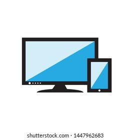 Flat design concept of computer and mobile devices