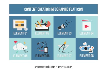 Flat design concept of Content creator illustration. Modern Flat Design Concept Of Freelancer Blogger Content Creator illustration vector