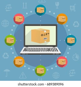 Flat design concept for delivery service
