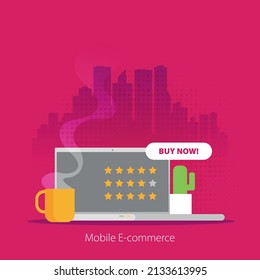 Flat design concept E-commerce vector.