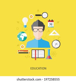 Flat design concept: Education.