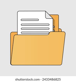 Flat Design Concept of File Folder Organization