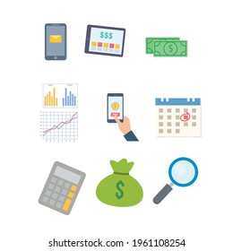 Flat design concept for finance, market analysis, financial planning, accounting, corporate financial strategy, financial management, investment, for website banner and landing page.