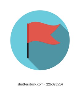 Flat Design Concept Flag Vector Illustration With Long Shadow. EPS10