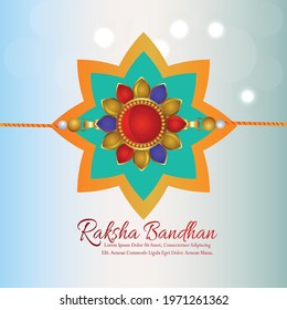 Flat design concept of happy rakhi invitation background 