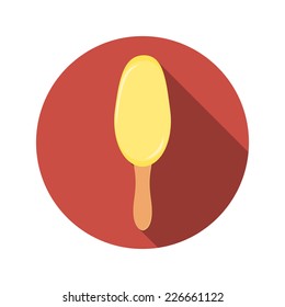 Flat Design Concept Ice Cream Vector Illustration With Long Shadow. EPS10