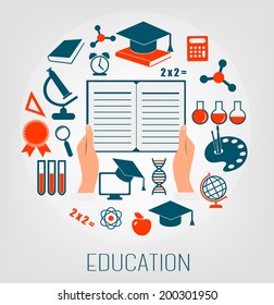 Flat design concept icons for education. Vector