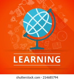 Flat design concept icons for education. Vector illustration