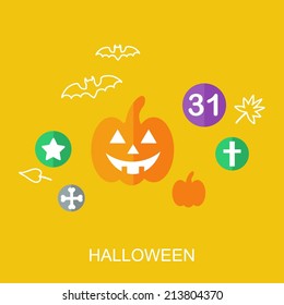 Flat design concept icons for halloween