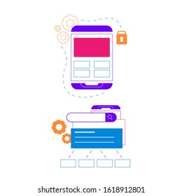Flat design concept icons for web and mobile services and apps. Icons for web design, seo, social media and data analystic