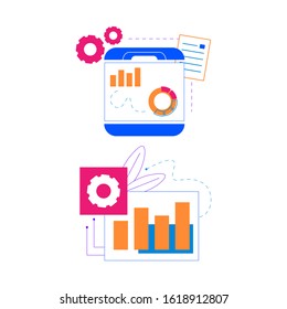 Flat design concept icons for web and mobile services and apps. Icons for web design, seo, social media and data analystic