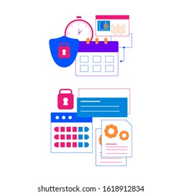 Flat design concept icons for web and mobile services and apps. Icons for web design, seo, social media and data analystic