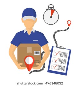 Flat design concept, icons for web and mobile phone services and apps. Vector concept of mobile marketing, delivery and online shopping