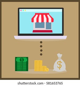 flat design concept icons for web services and apps. Icons for online shopping