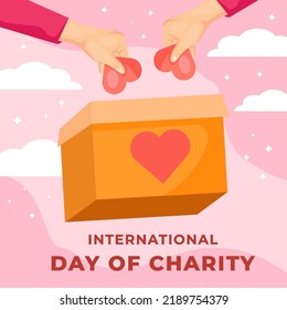 flat design concept international day of charity illustration