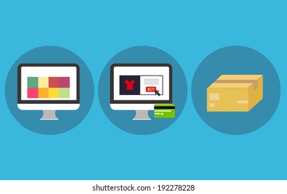 Flat design concept internet shopping
