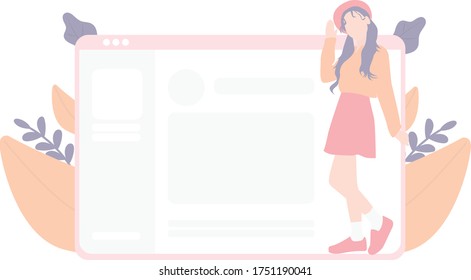 Flat design concept for landing page
