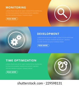 Flat design concept for monitoring, development, time optimizati