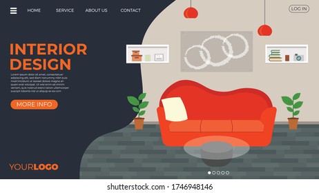 Flat design concept on business interior design start theme. Vector illustration mock-up for website and mobile page. Landing template.