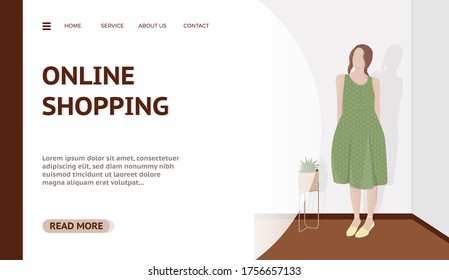 Flat Design Konzept Online-Shopping für schwangere Start Thema. Vektorgrafik-Muster für Website und mobile Seite. Anlandevorlage