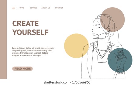 Flat design concept on self development start theme. Vector illustration mock-up for website and mobile page. Landing template