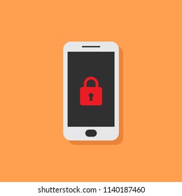 Flat design concept for phone is locked